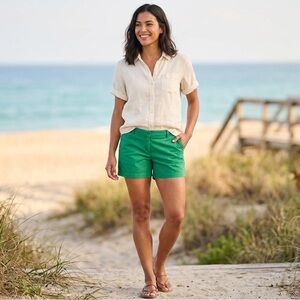 J. Crew Chino Broken-In Shorts in Emerald Green - Size 12